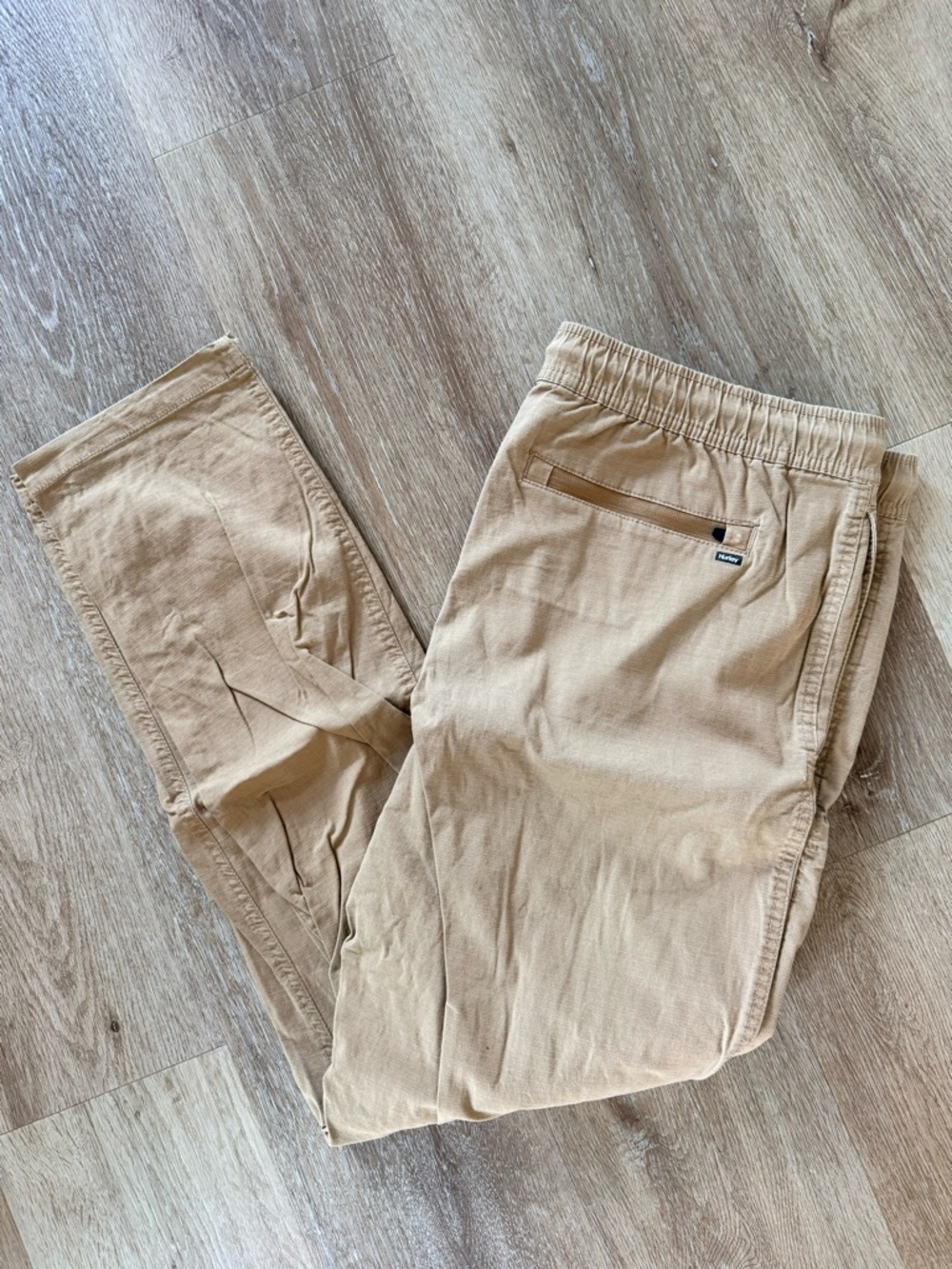 Hurley Men's Beige Elastic Waist Joggers